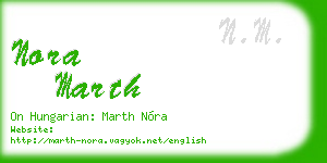 nora marth business card