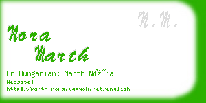 nora marth business card